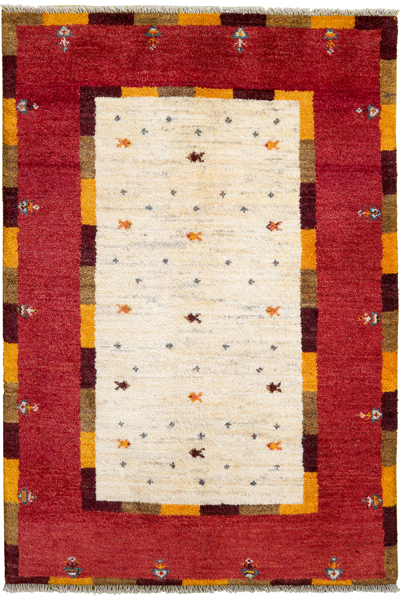 Gabbeh Teppich Wolle Beige 0