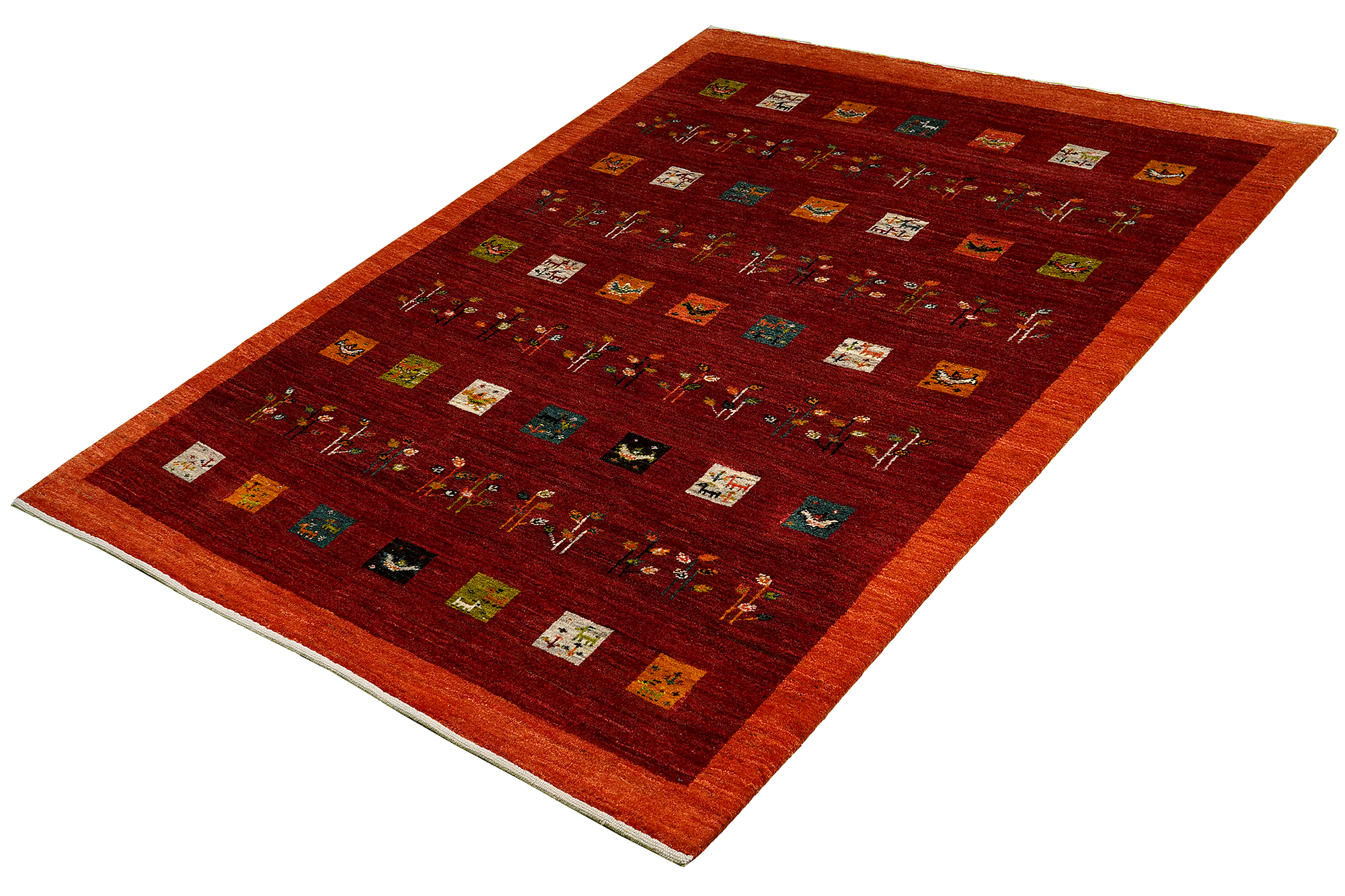 Rizbaf Gabbeh-Teppich Wolle Rot 3