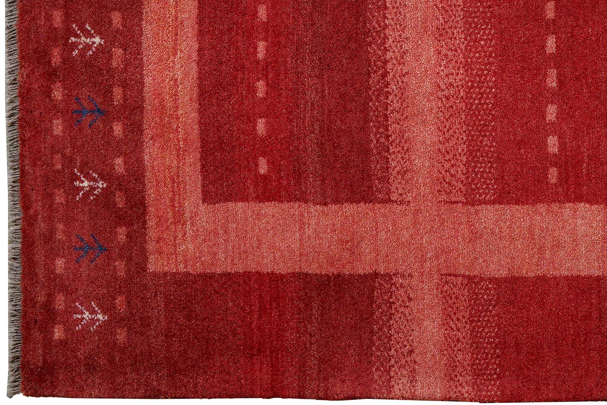 Rizbaf Gabbeh-Teppich Wolle Rot 1