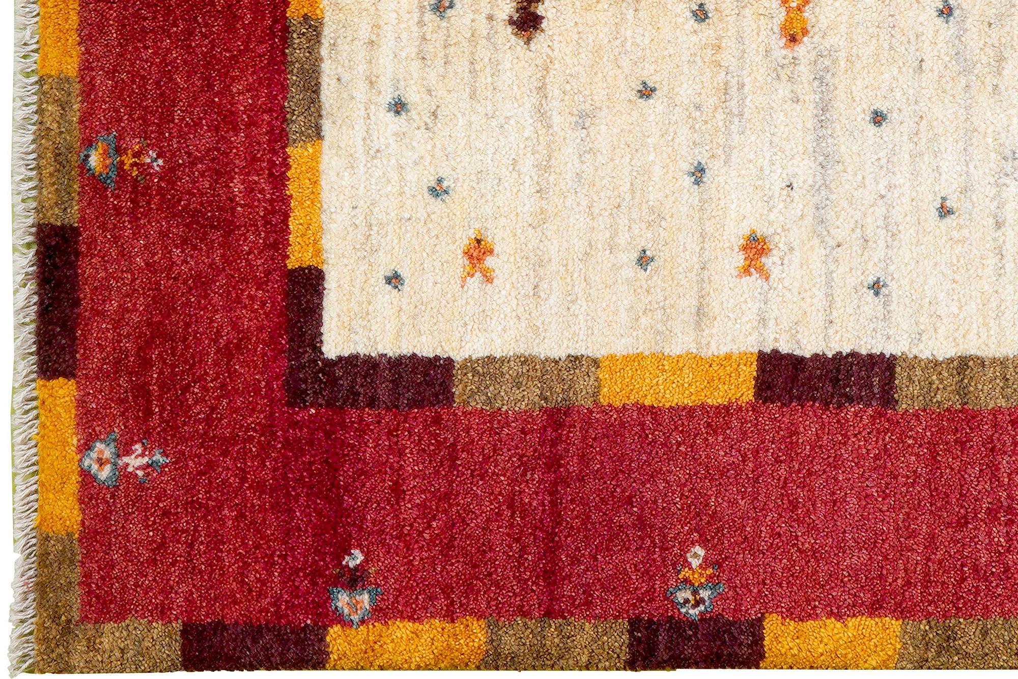 Gabbeh Teppich Wolle Beige 1