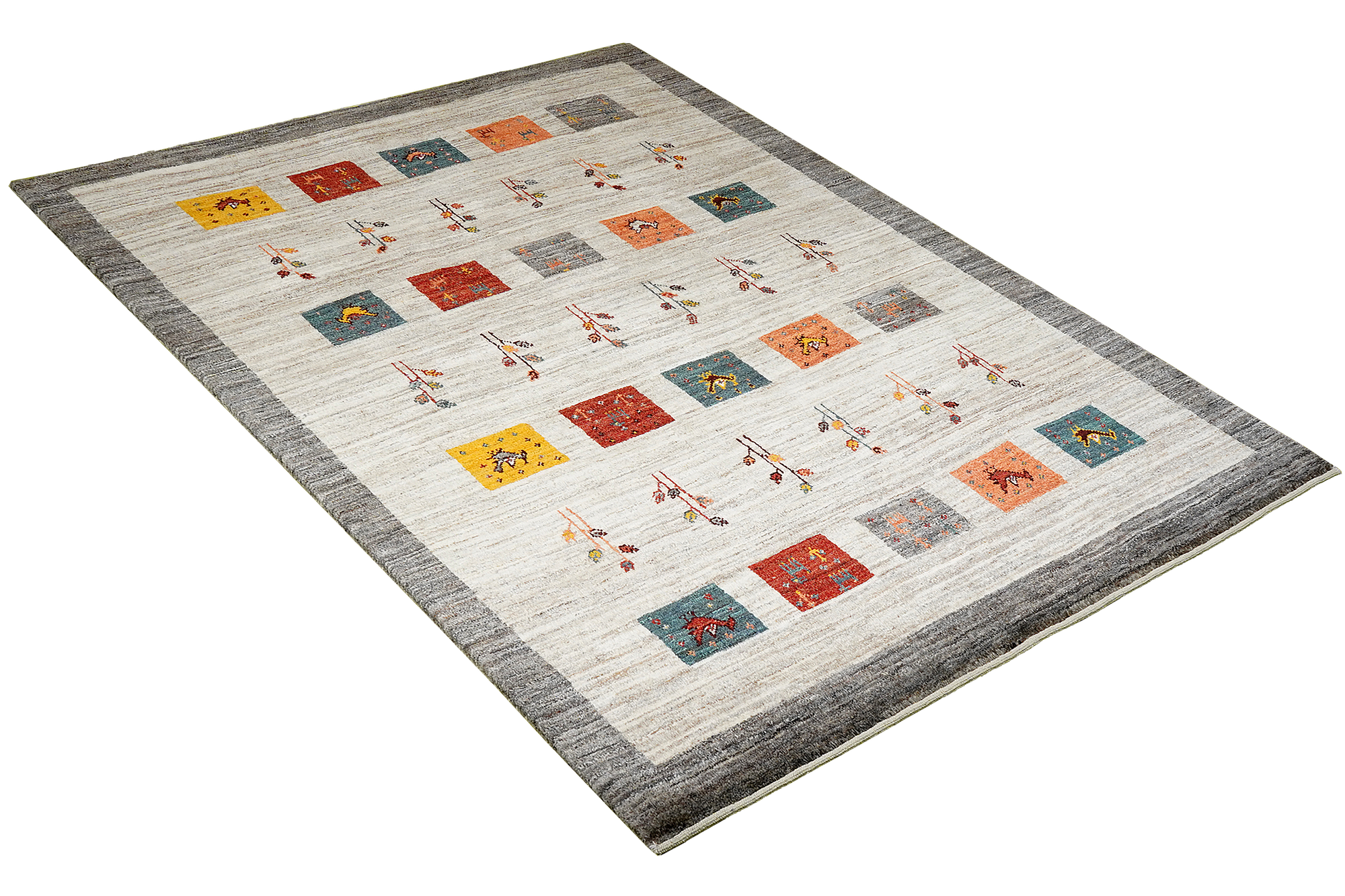 Rizbaf Gabbeh-Teppich Wolle Beige 2