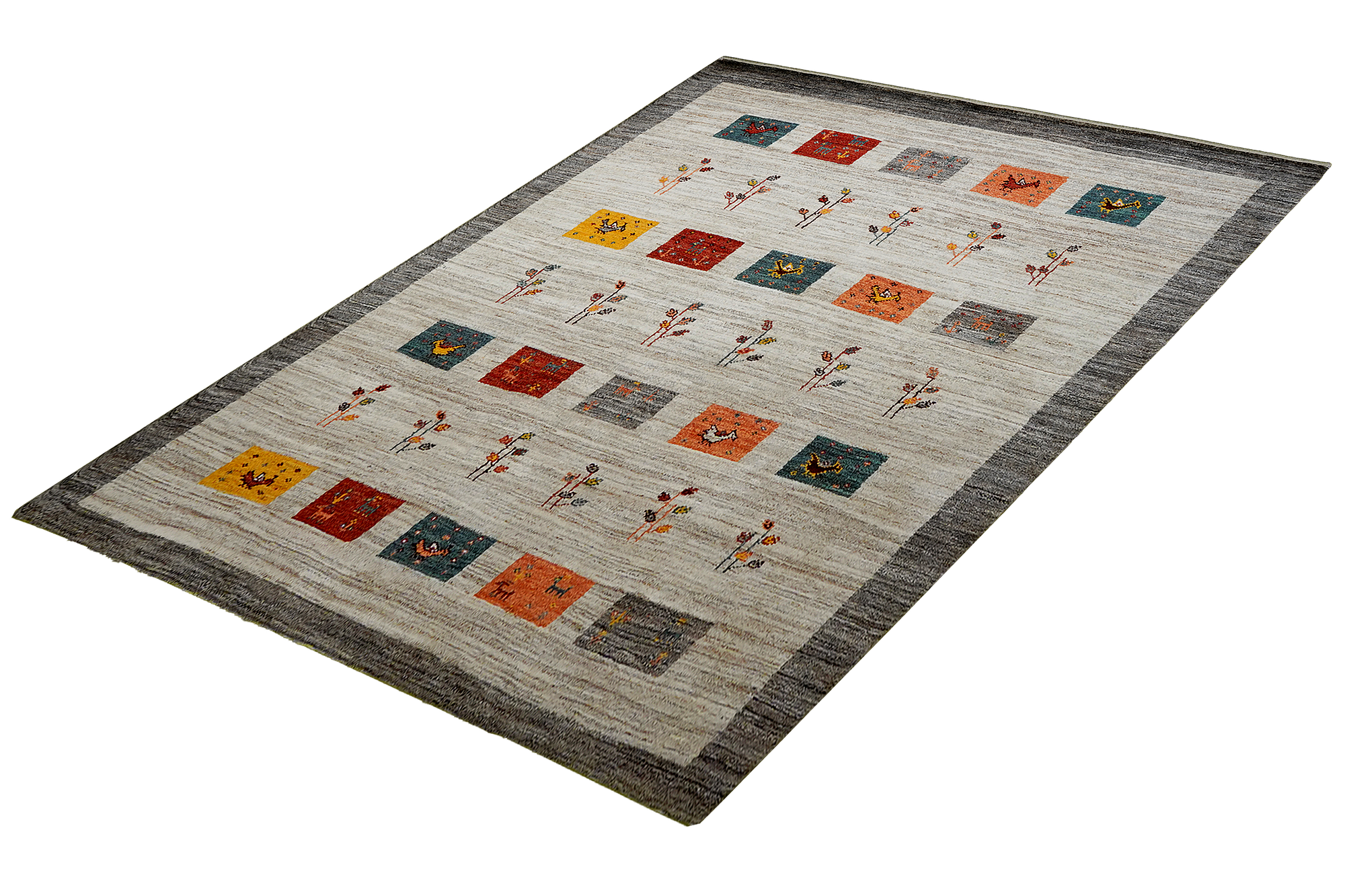 Rizbaf Gabbeh-Teppich Wolle Beige 3