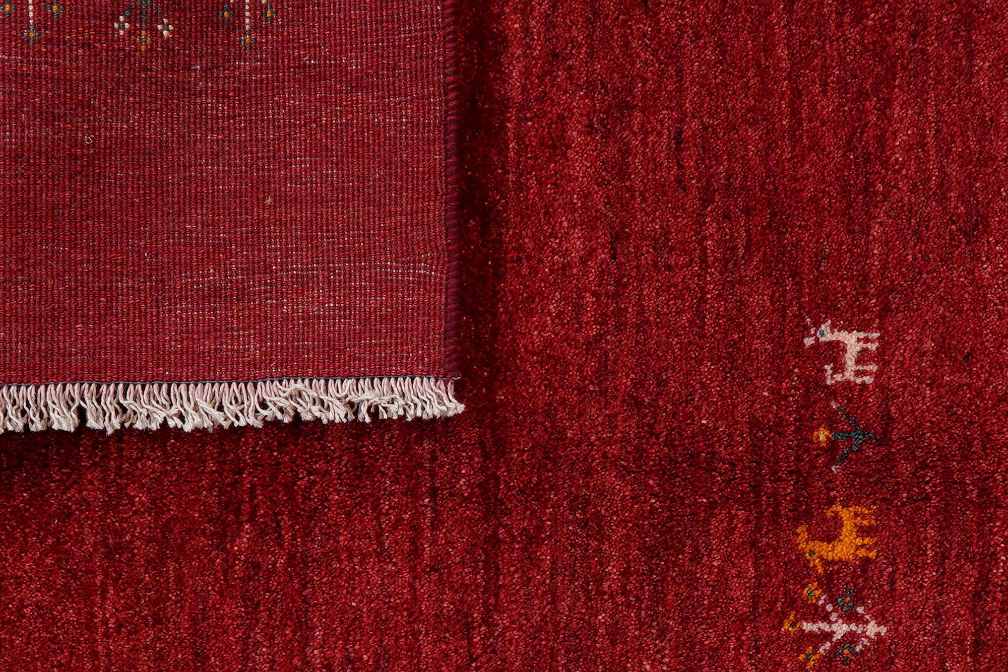 Rizbaf Gabbeh-Teppich Wolle Rot 5