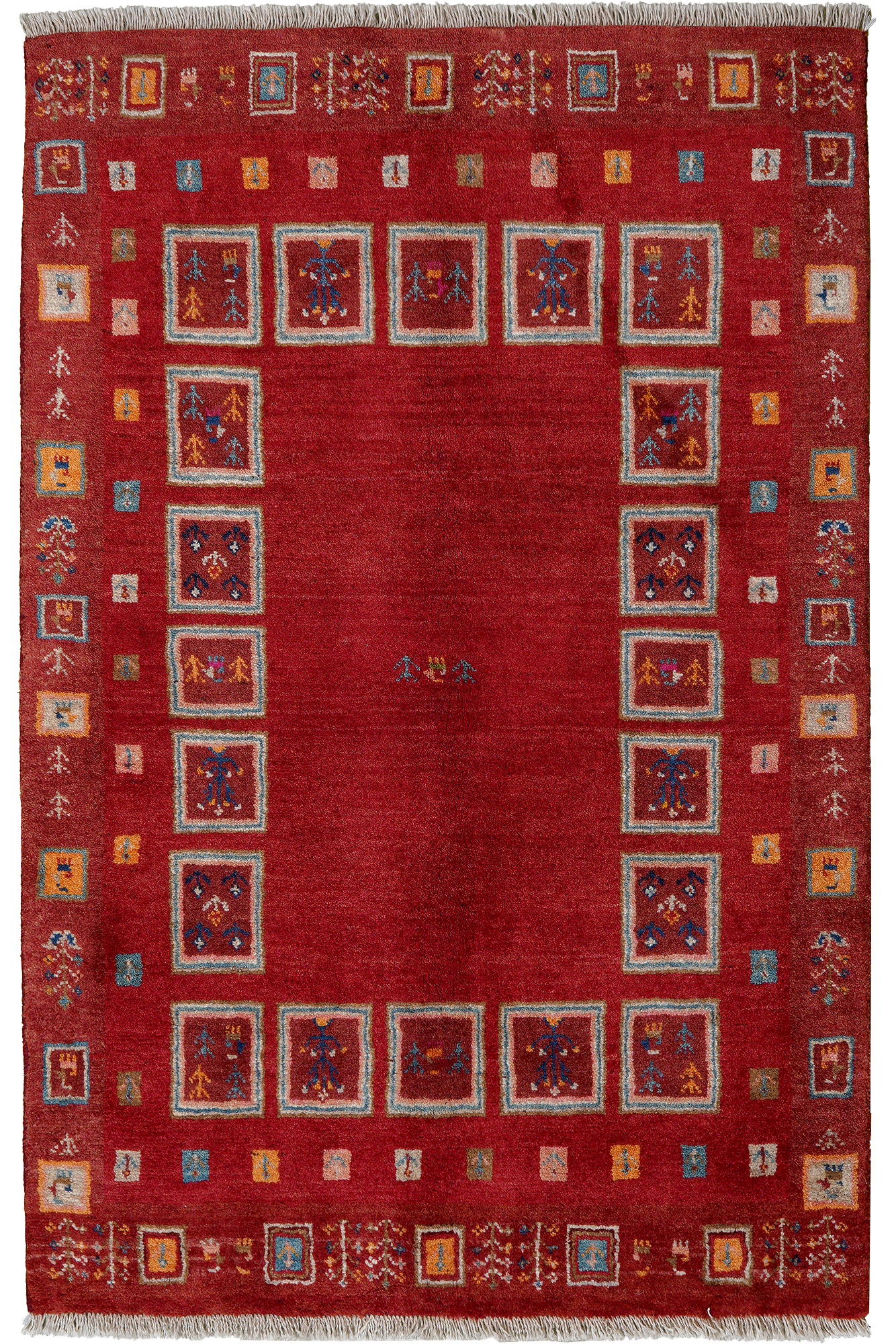 Rizbaf Gabbeh-Teppich Wolle Rot 0