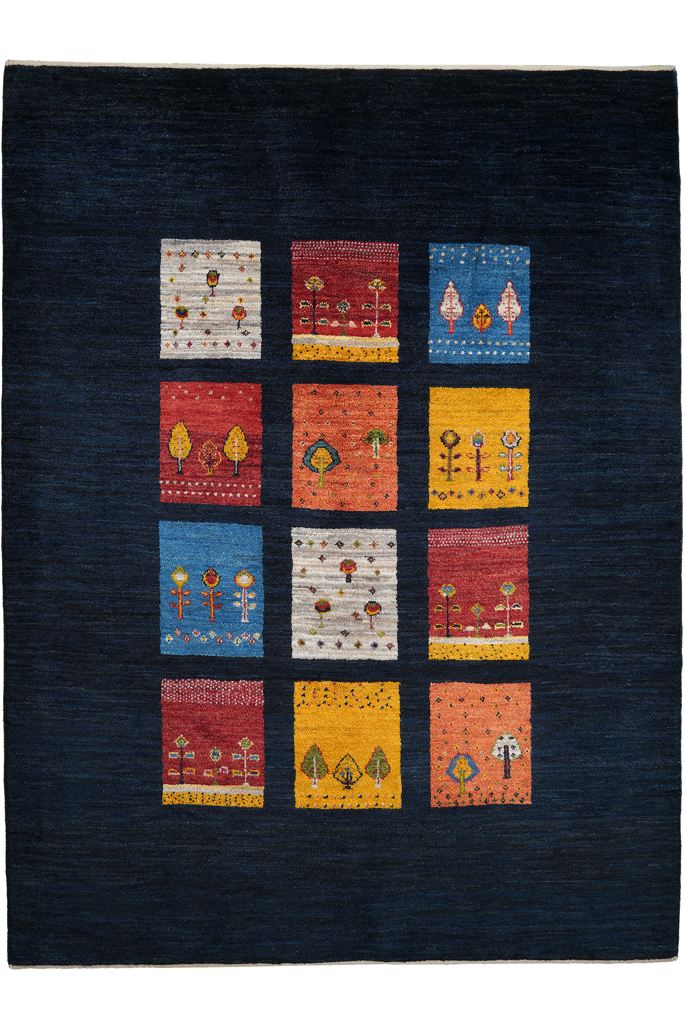 Rizbaf Gabbeh-Teppich Wolle Blau 0