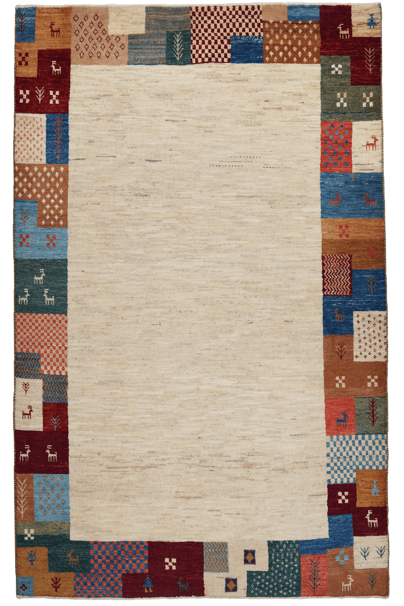 Rizbaf Gabbeh-Teppich Wolle Beige 0