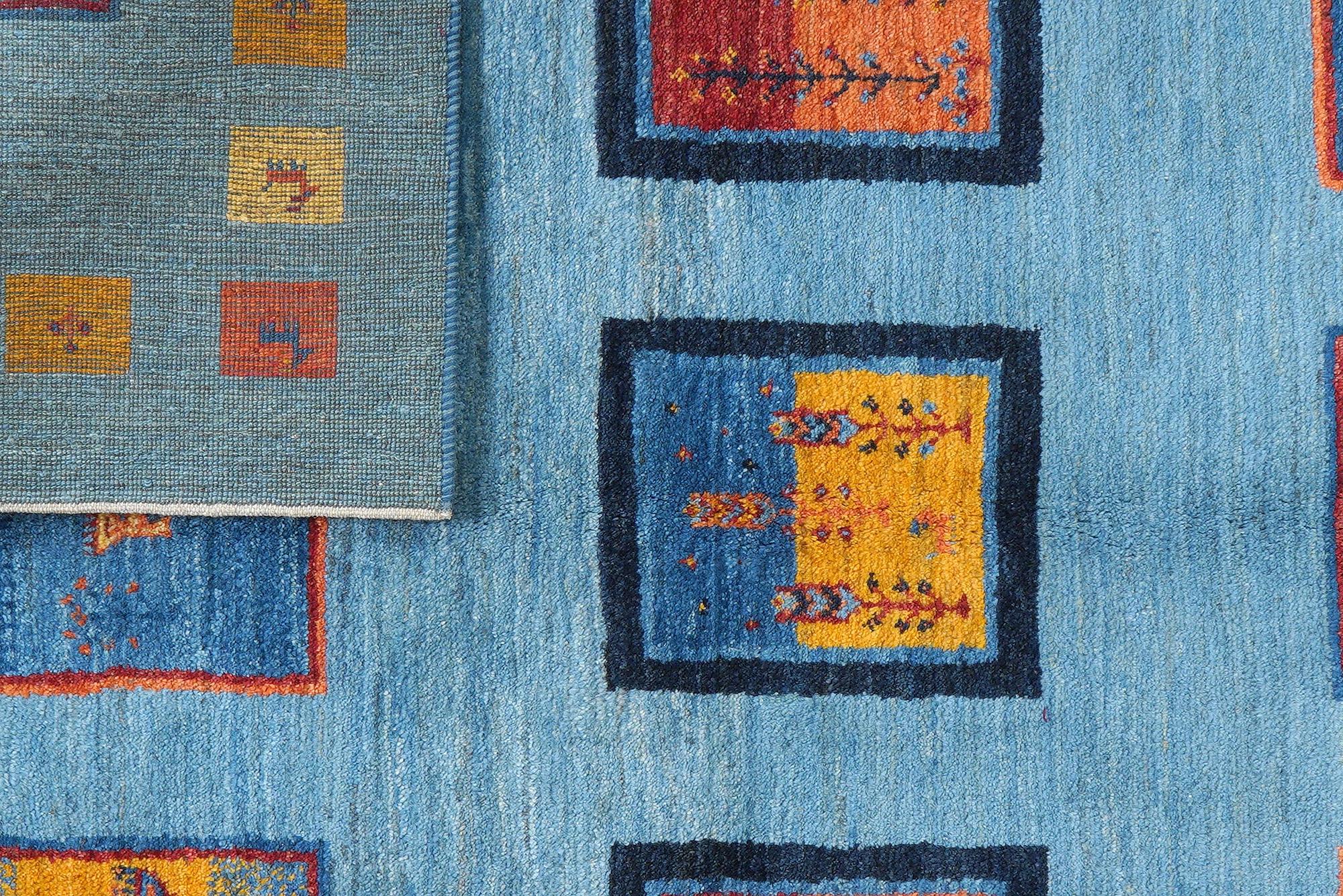 Rizbaf Gabbeh Carpet Wool Blue 5
