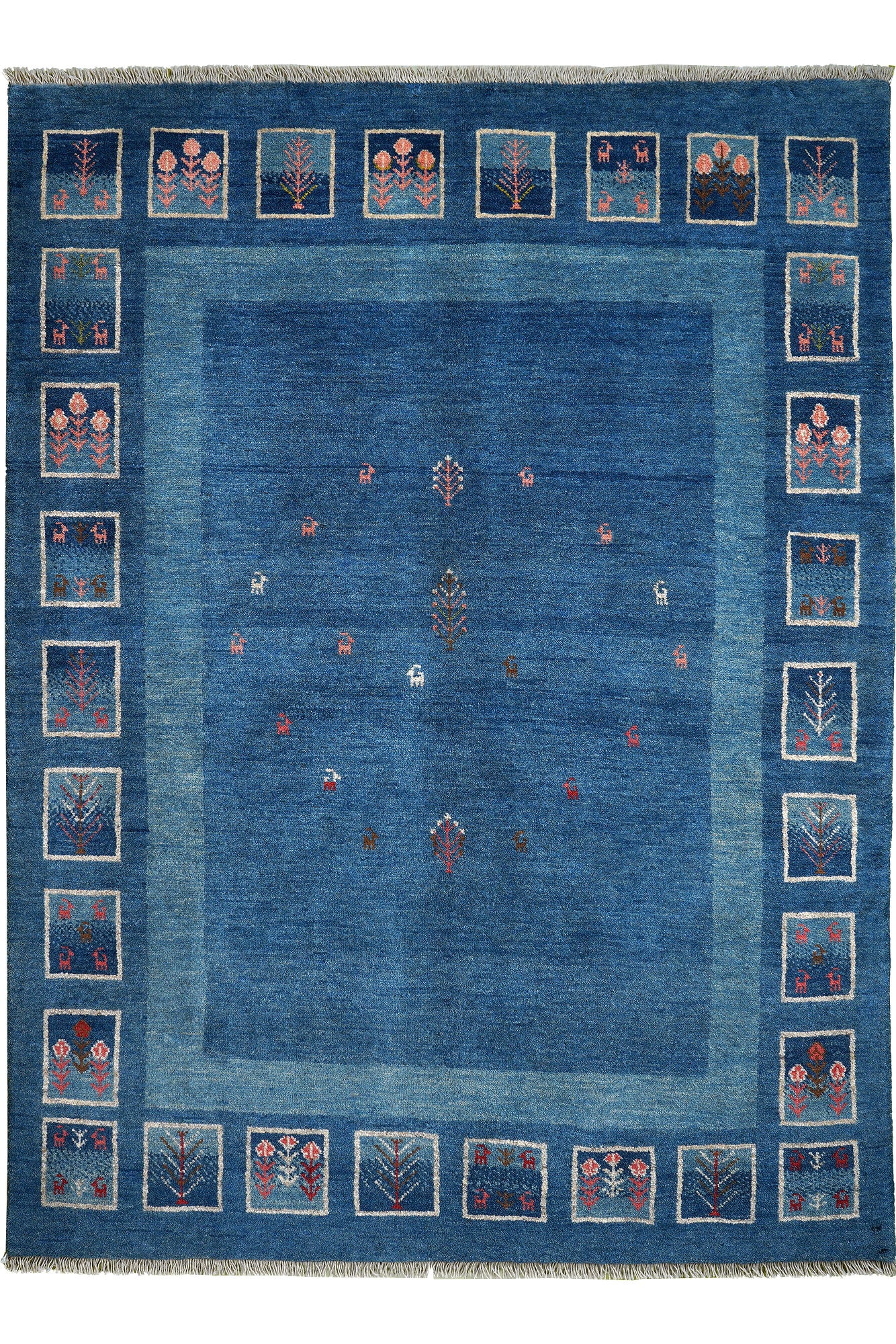 Rizbaf Gabbeh-Teppich Wolle Blau 0