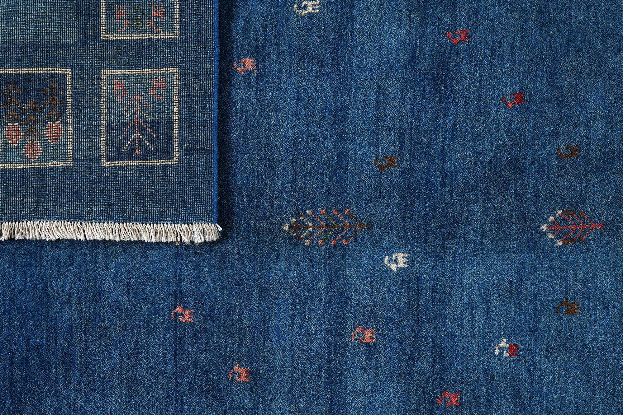 Rizbaf Gabbeh-Teppich Wolle Blau 4