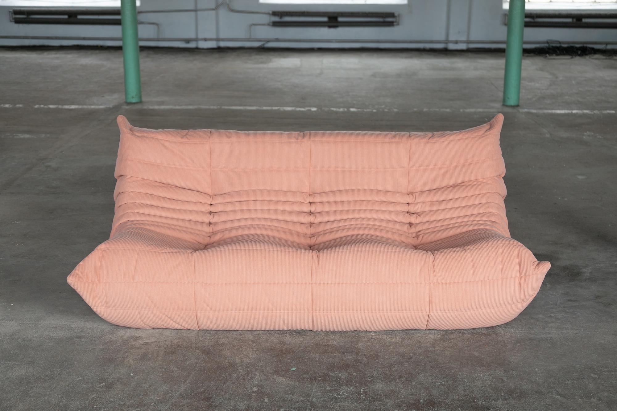 Togo Sofa 3-Sitzer Cord Rosa 1