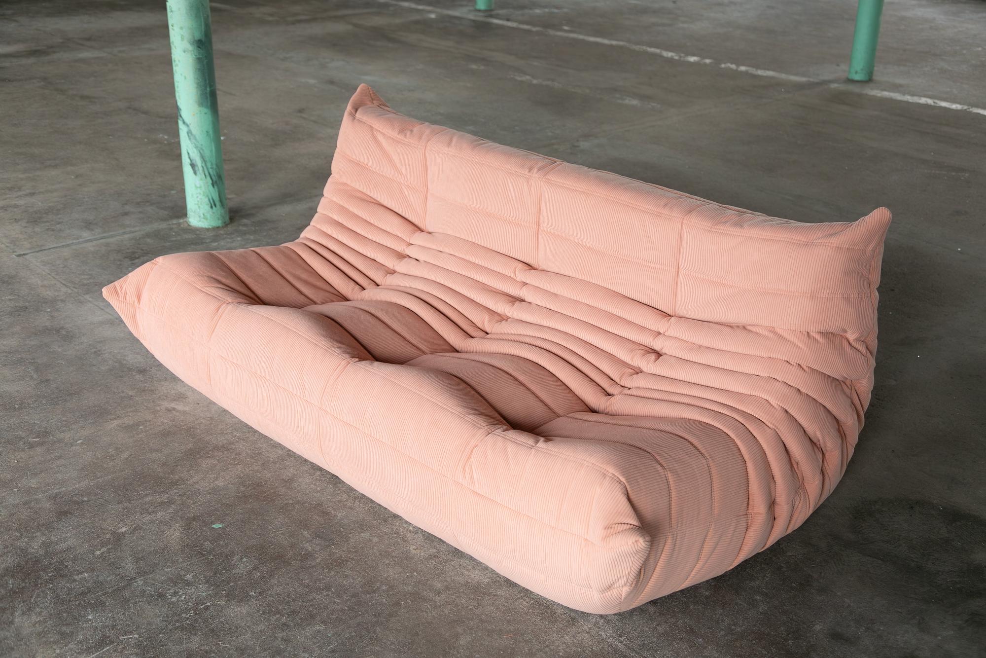 Togo Sofa 3-seater Cord Pink 2