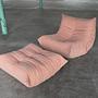 Togo Armchair and Ottoman Set Cord Pink 0