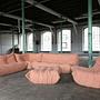 Togo Lounge-Set 5-teilig Cord Rosa 1