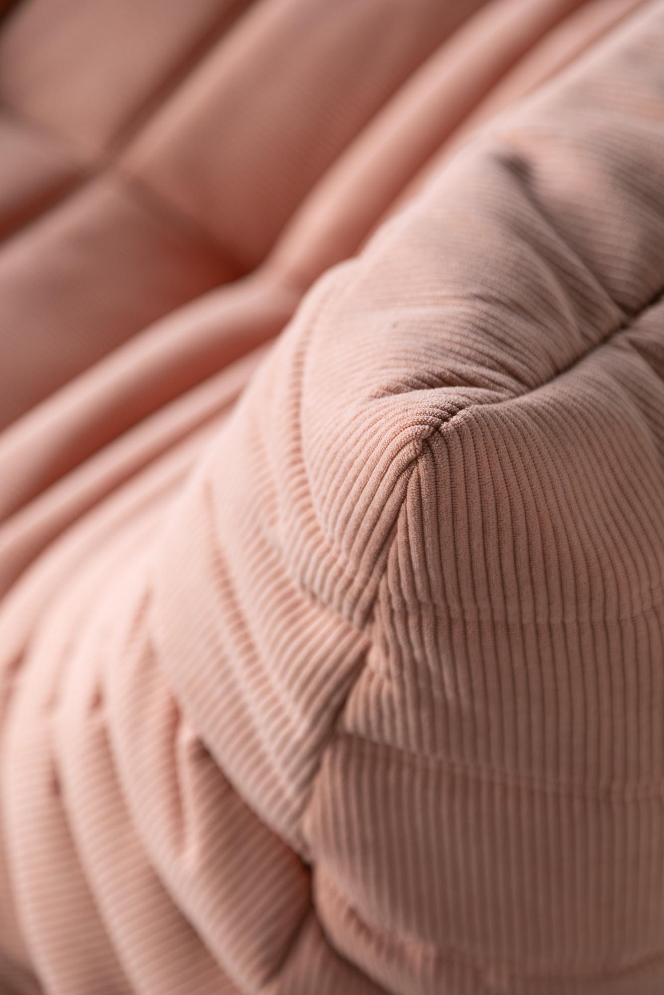 Togo Lounge-Set 5-teilig Cord Rosa 7