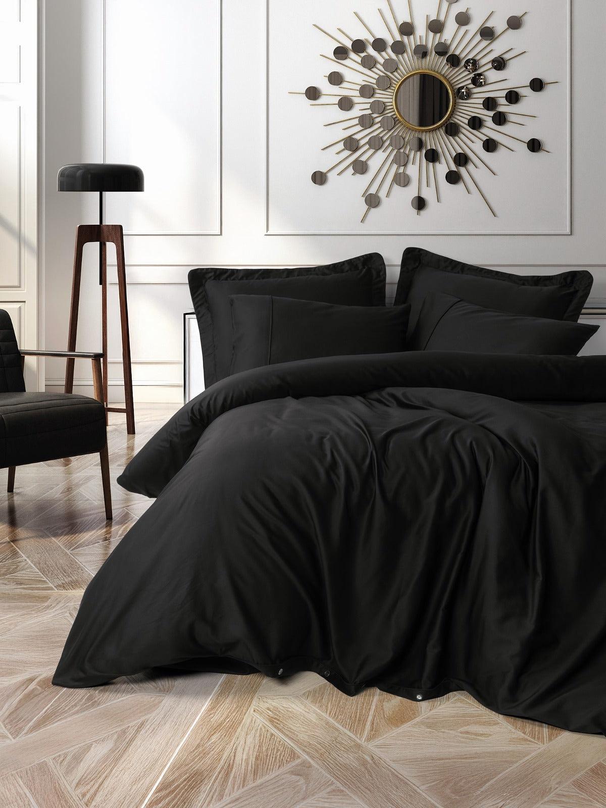 Bed linen set Cotton Black 140x200 cm 0