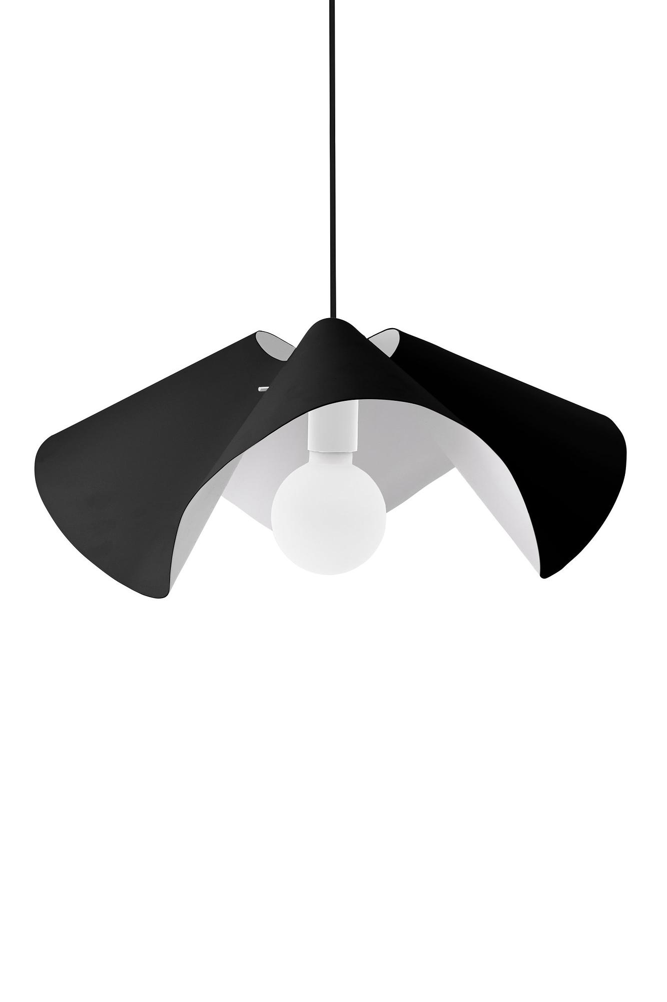 Ruffle Pendant Lamp Black Ø 50cm 1