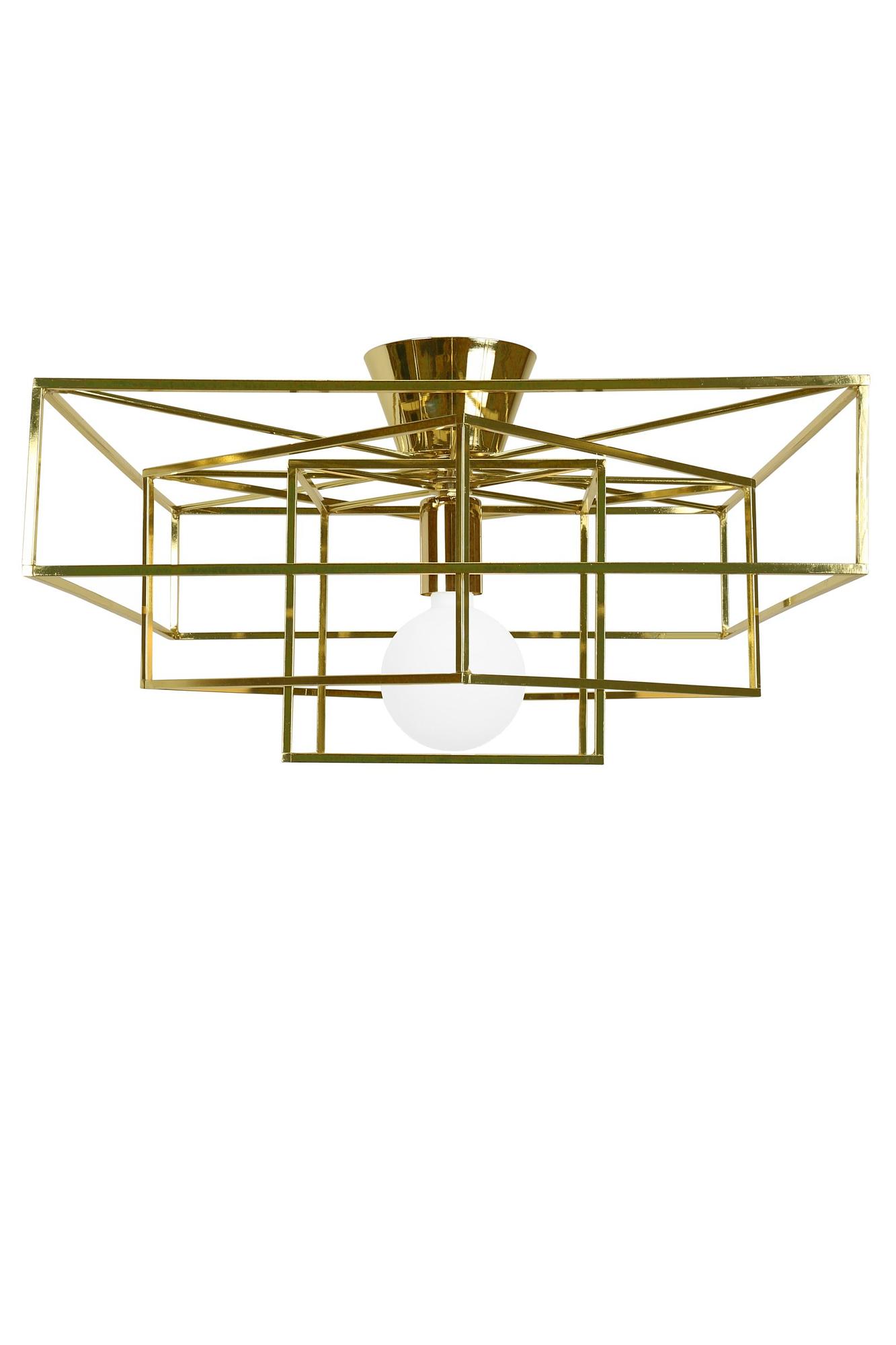 Cube Ceiling Light Brass 0