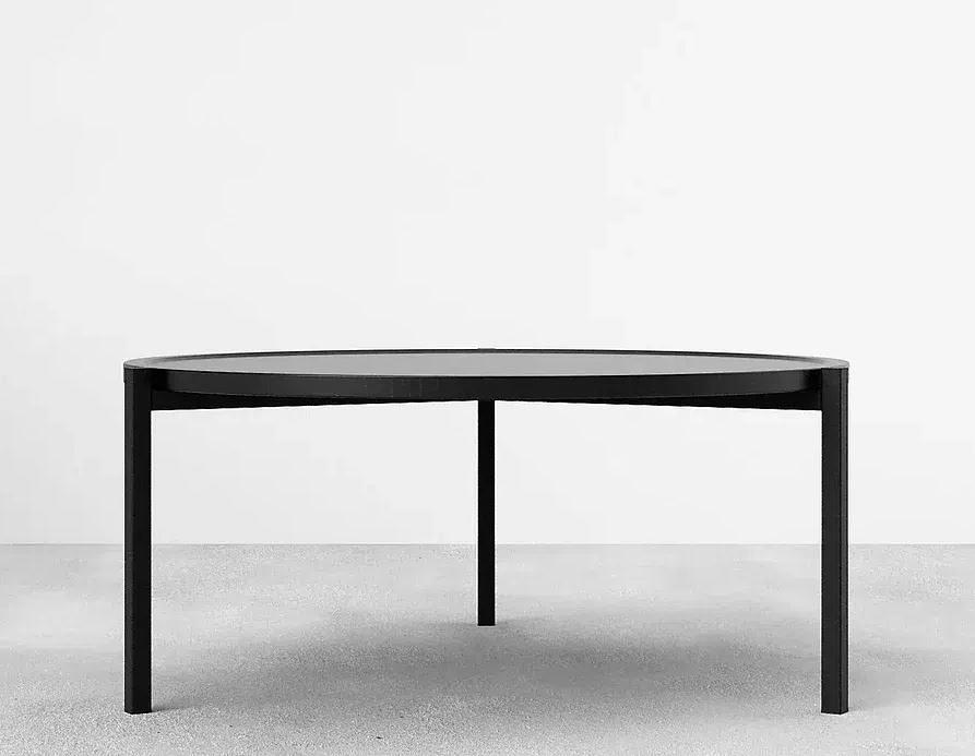Coffee table ash wood black Ø90cm 0