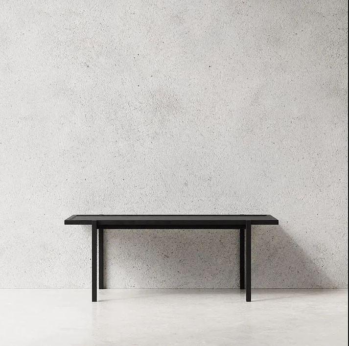 Coffee table ash wood black 115x55cm 1