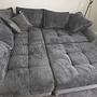 Corner sofa with stool Anthracite 1