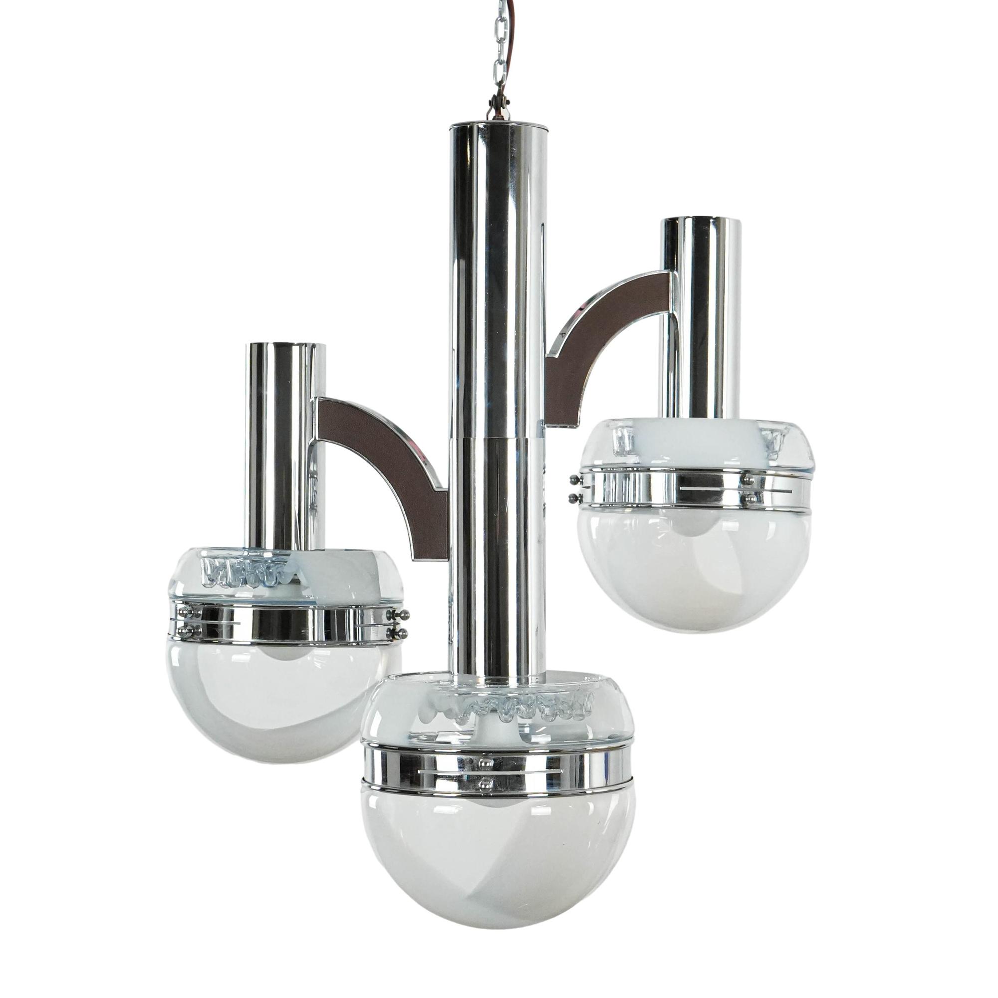 Lampadario Space Age in vetro di Murano anni '70 0