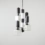 Hanging lamp glass metal 1970s 3