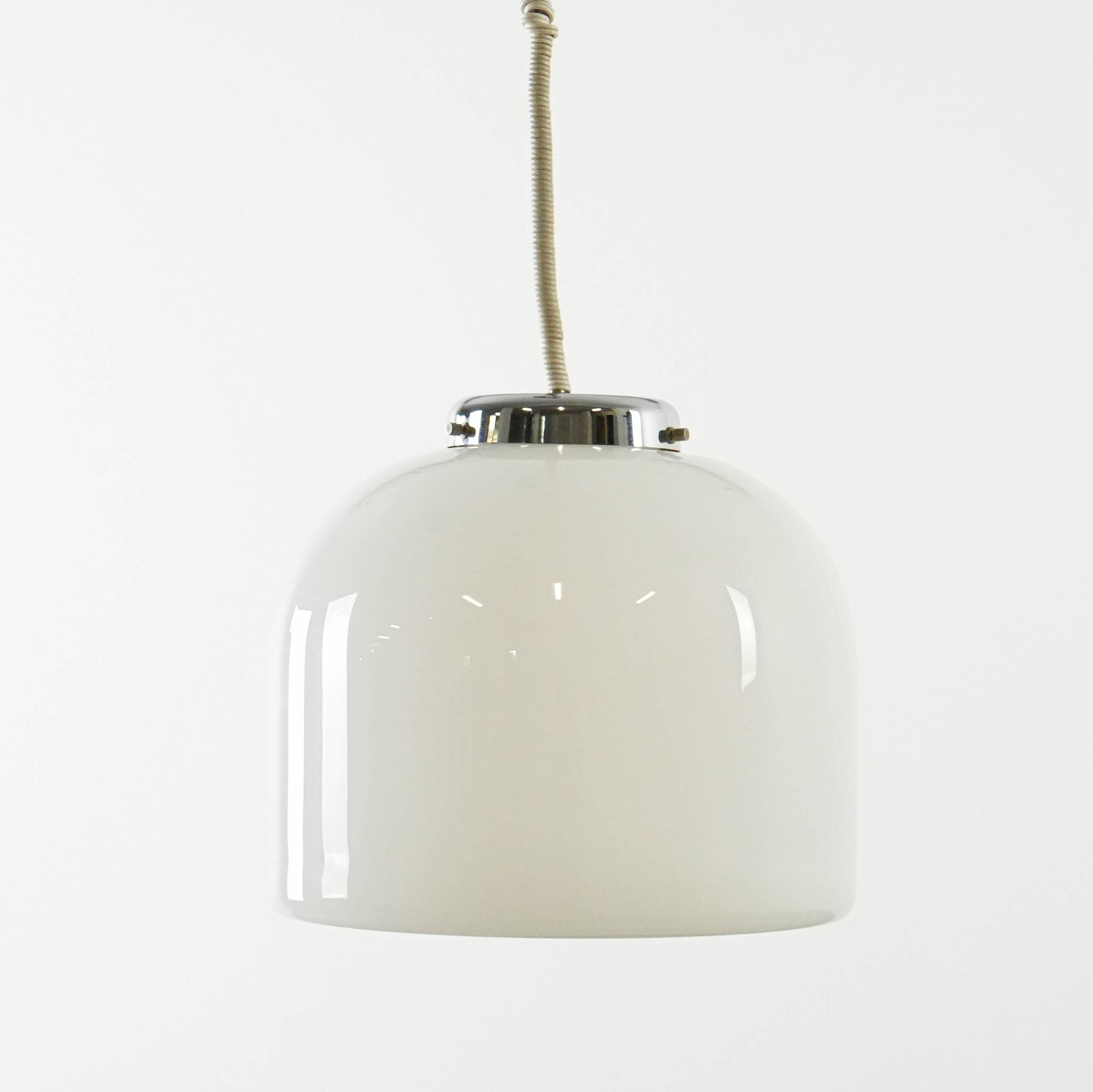 Hängelampe Glas Metall 1970er JahrePendant lamp glass metal 1970s 1