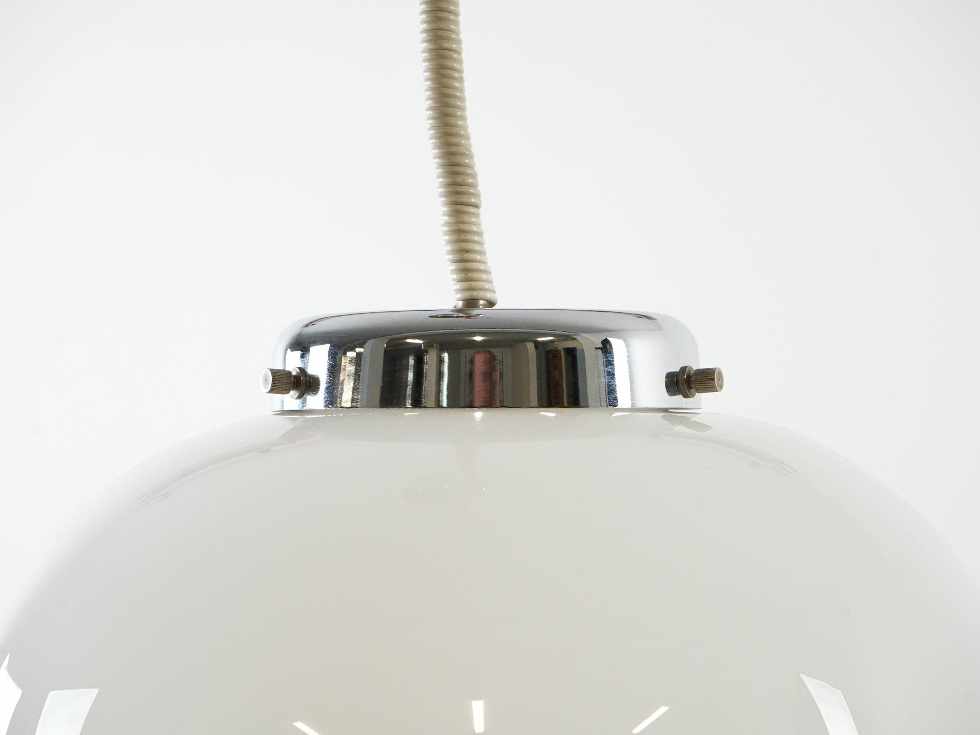 Hängelampe Glas Metall 1970er JahrePendant lamp glass metal 1970s 4