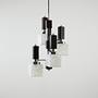 Hanging lamp glass metal 1970s 5