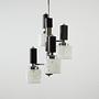 Hanging lamp glass metal 1970s 2
