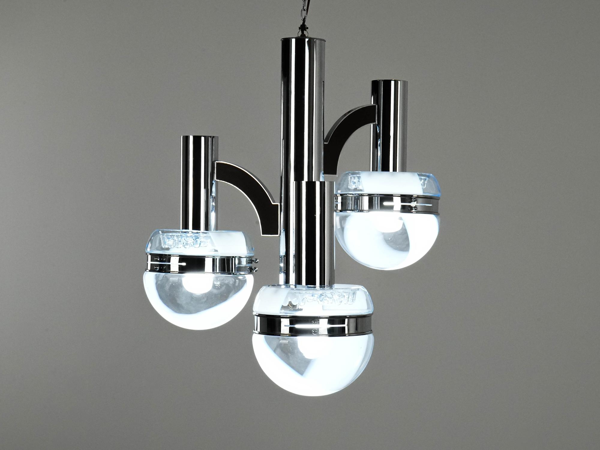 Lampadario Space Age in vetro di Murano anni '70 2