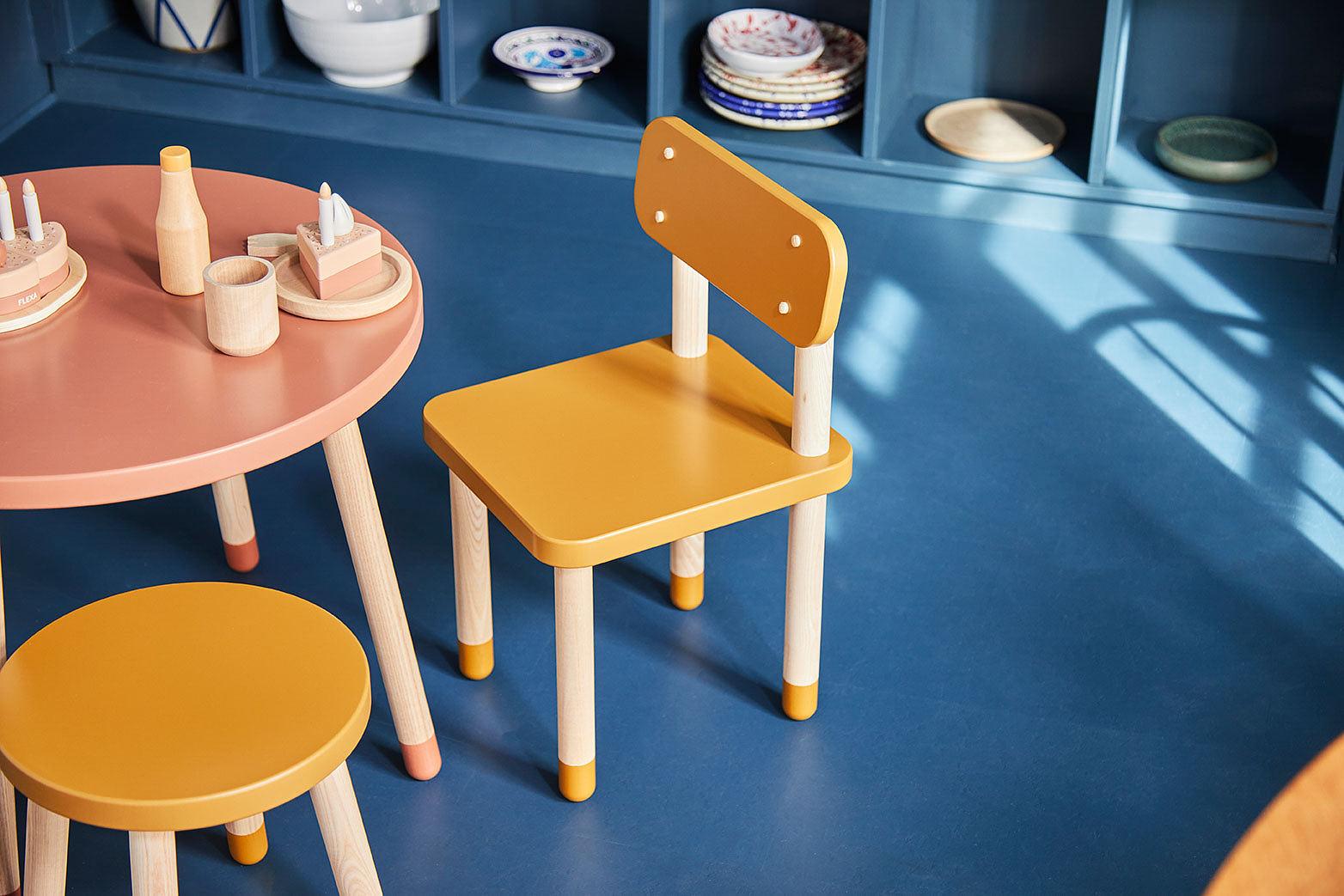 Dots Kinderstuhl Eschenholz Senfgelb 0