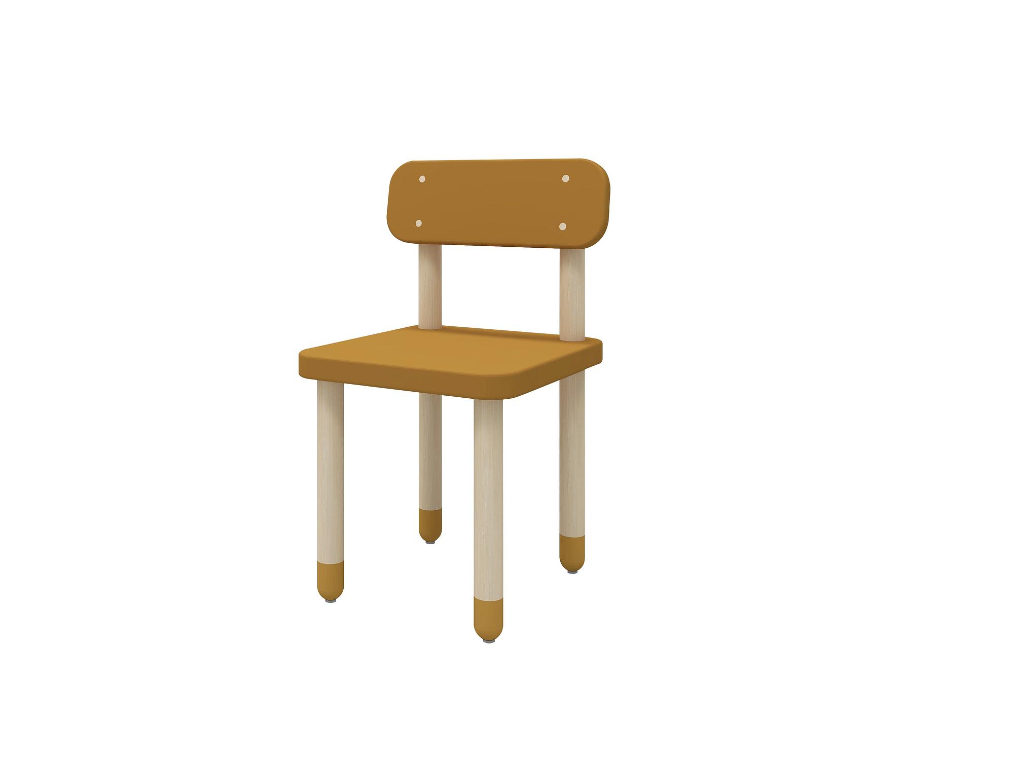 Dots Children's Chair Ash Wood Mustard Yellow 1