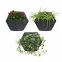 3x Wall planter Gray with textile cover 1