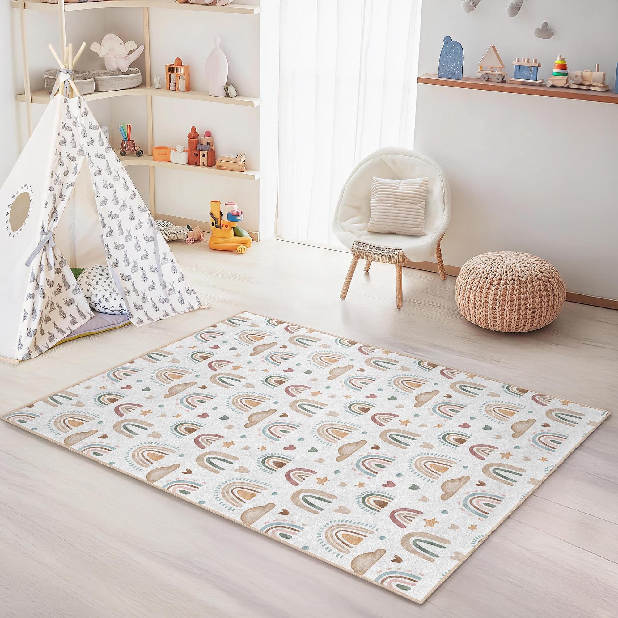 Regenbogen Kinderteppich Mehrfarbig  160x230cm 1