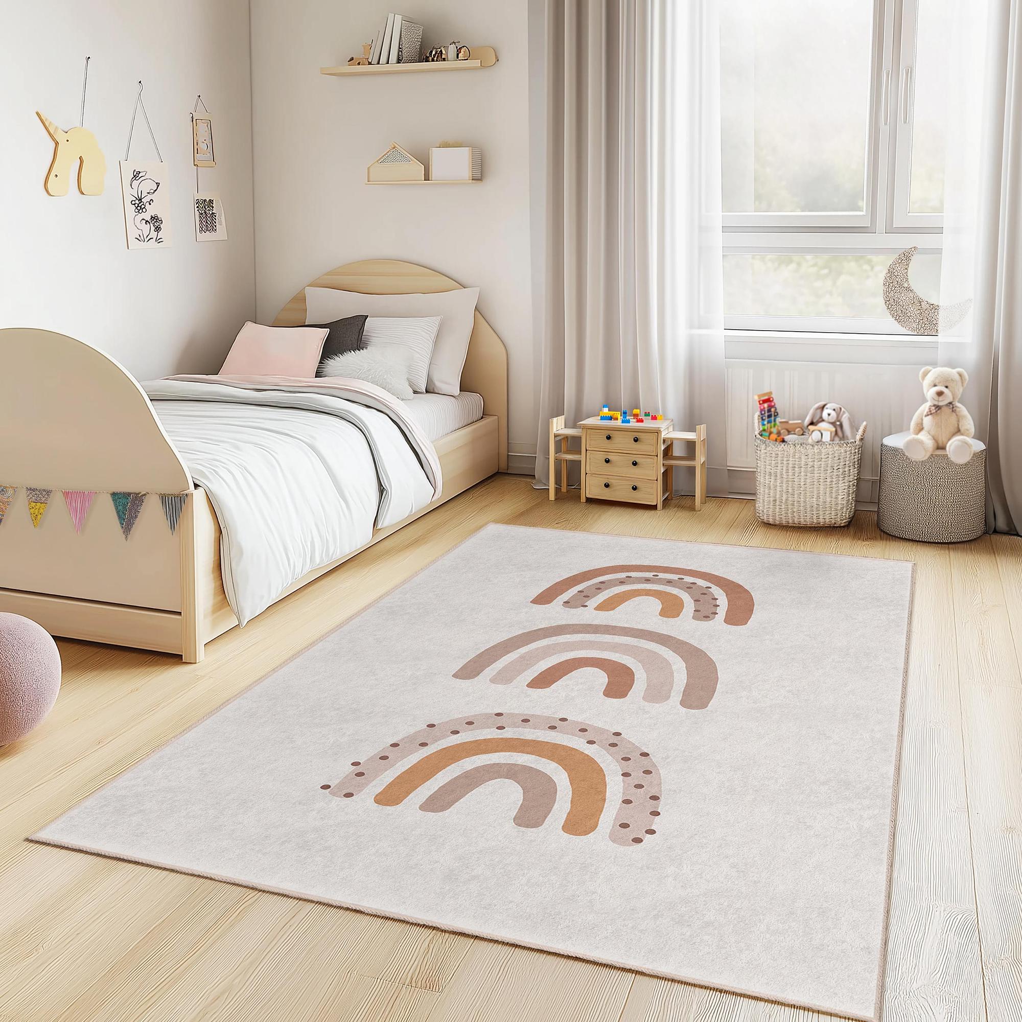 Regenbogen Kinderteppich Mehrfarbig 100x200cm 0