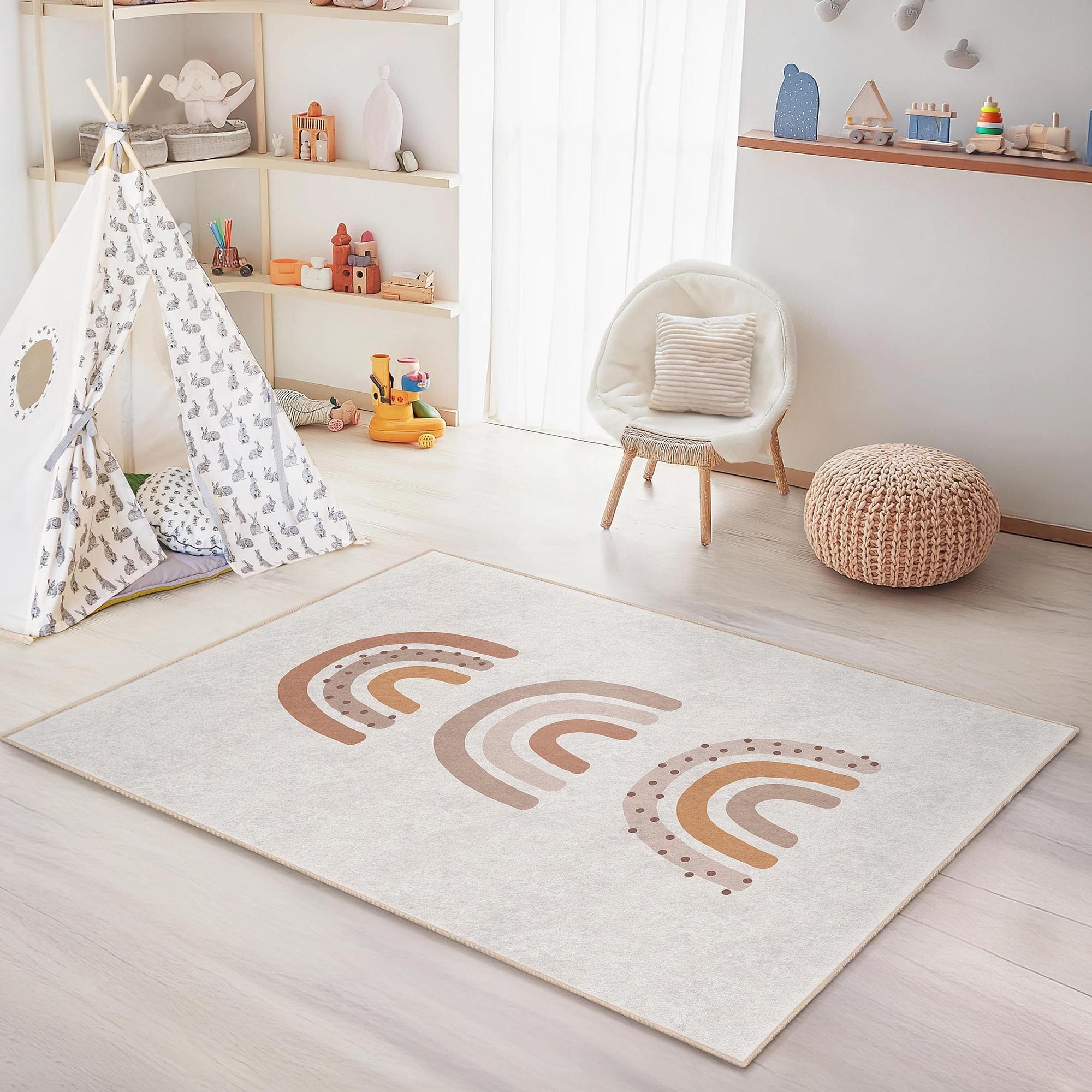 Regenbogen Kinderteppich Mehrfarbig 100x200cm 2