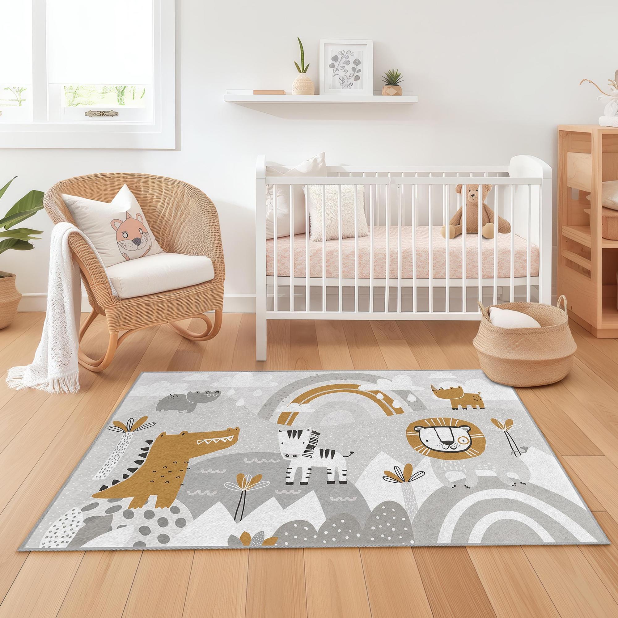 Safari Adventure Kids Rug Multicolored 80x300cm 3