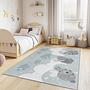 Tier- und Wolkenmuster Kinderteppich Mehrfarbig 120×180 cm 2