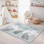 Animal and cloud pattern children's rug Multicolored 100x200 cm 1