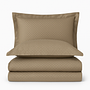 Bed linen set 2-piece. 100% cotton Beige 220x240cm 4