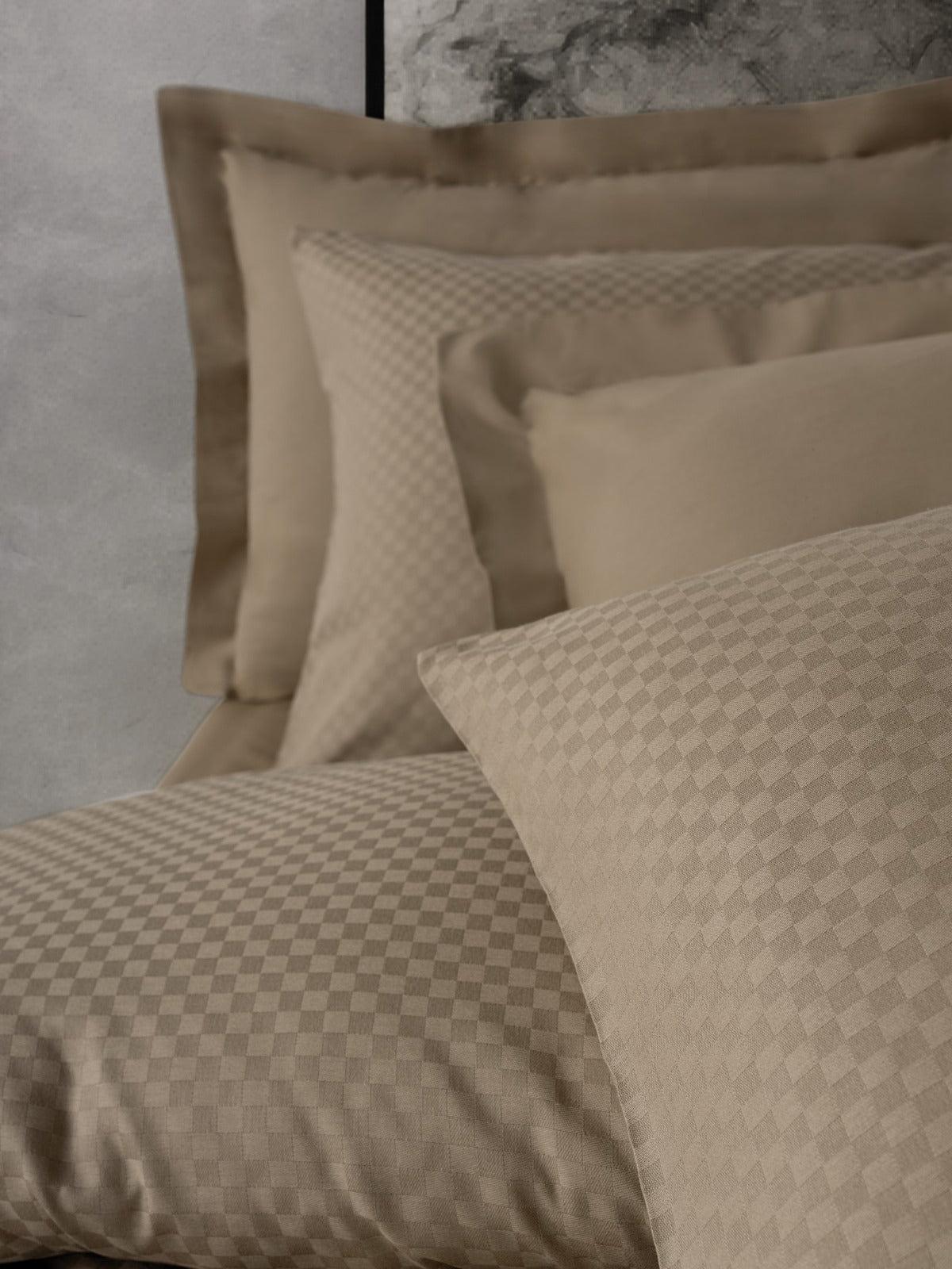 Bed linen set 2-piece. 100% cotton Beige 220x240cm 1