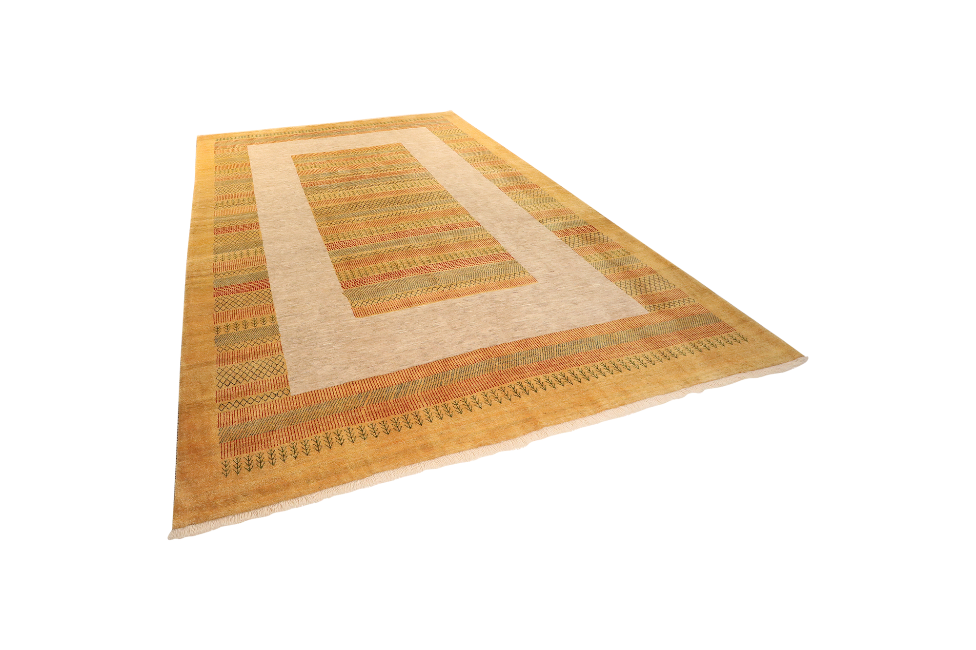 Rizbaf Gabbeh Teppich Wolle Beige 3