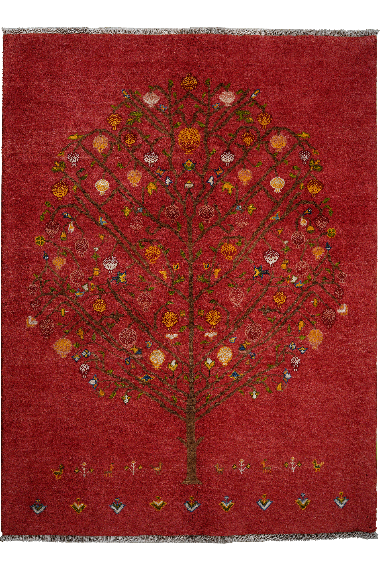 Rizbaf Gabbeh-Teppich Wolle Rot 0