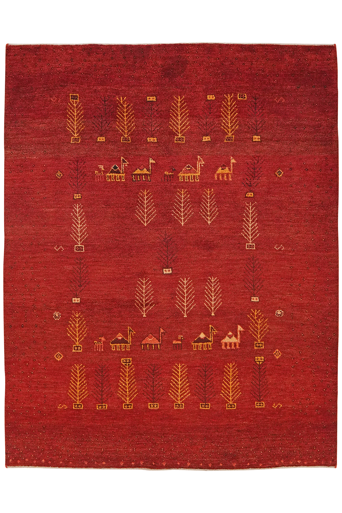 Rizbaf Gabbeh-Teppich Wolle Rot 0