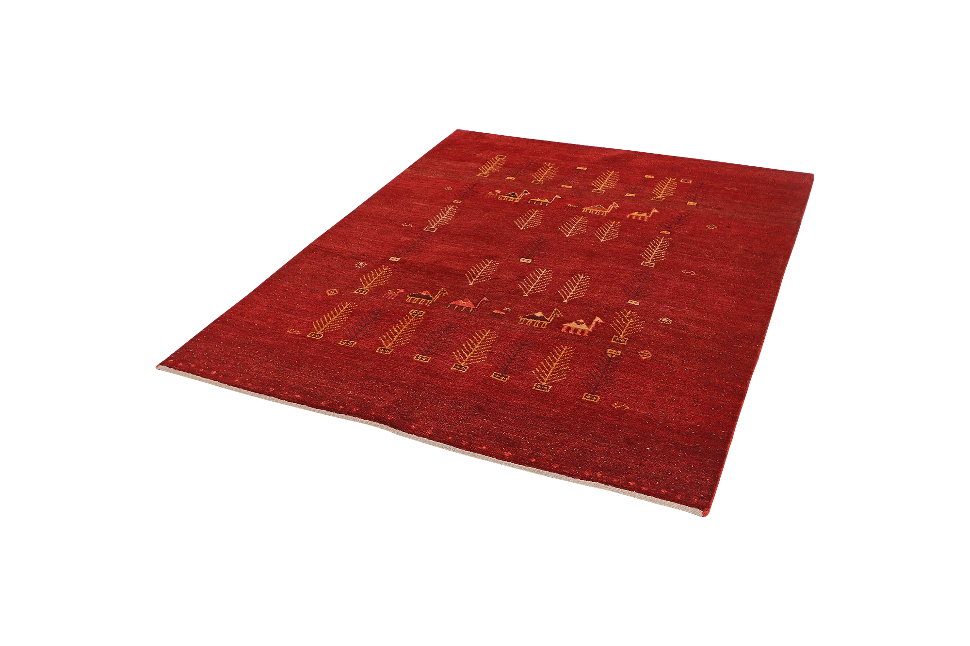 Rizbaf Gabbeh-Teppich Wolle Rot 3