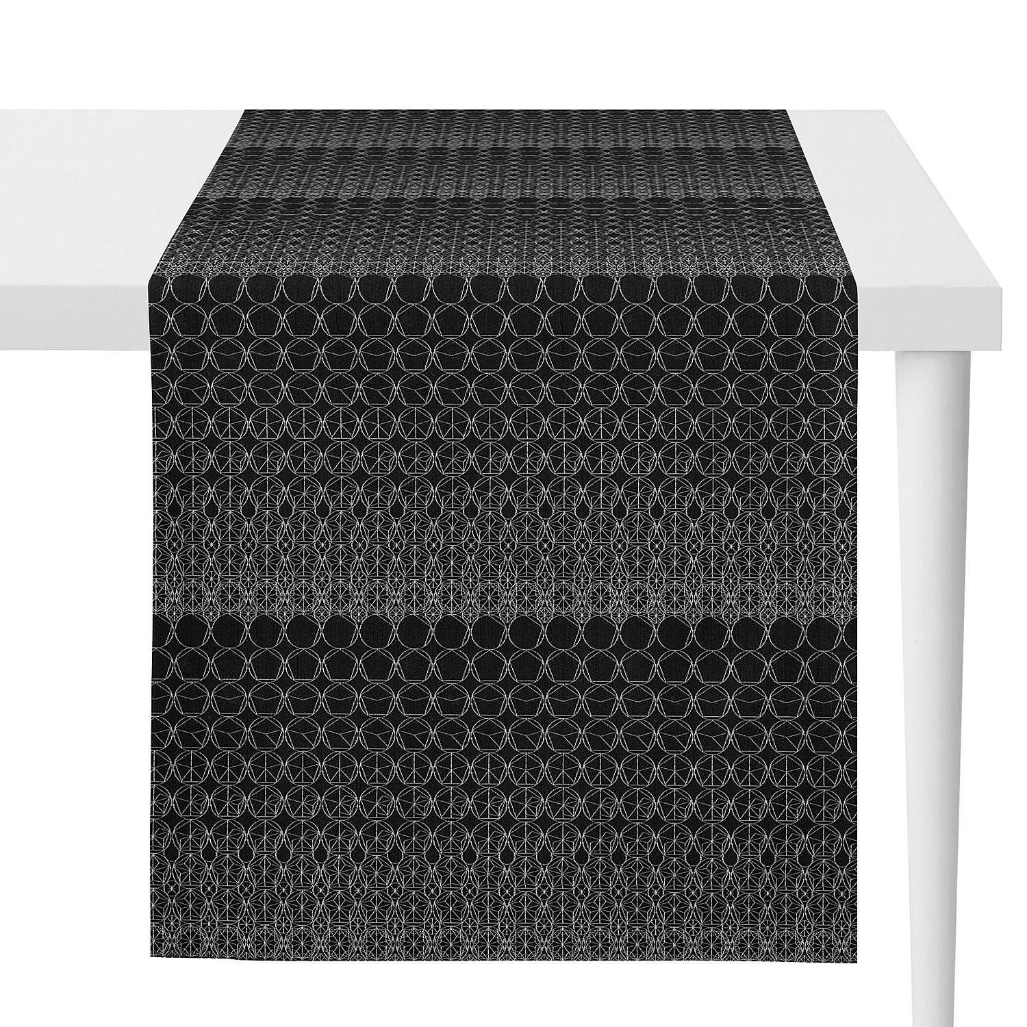 Table runner Woven fabric Charcoal 48x140cm 1