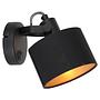 Black Wall Lamp 1-Light Iron Cotton Black 0