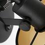 Black Wall Lamp 1-Light Iron Cotton Black 3