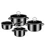 7x Professional Cookware Set Black Star Black Steel 0